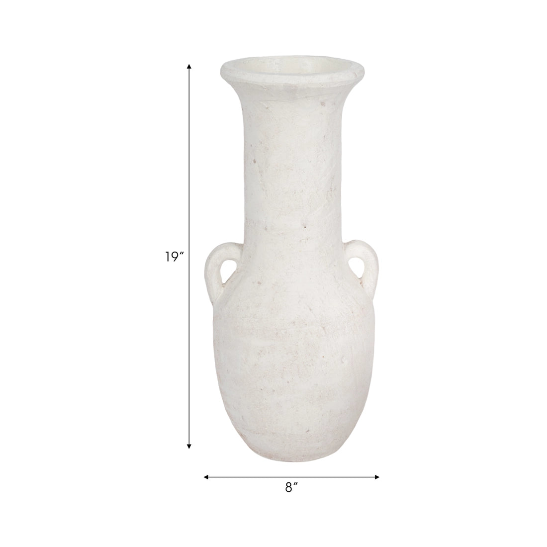 Nomad White Textured Ceramic Vase (19")