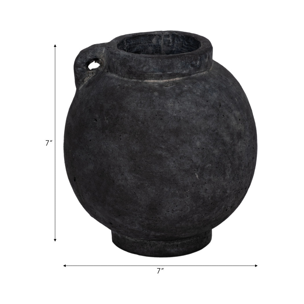 Luna Black Ceramic Abstract Vase (7")
