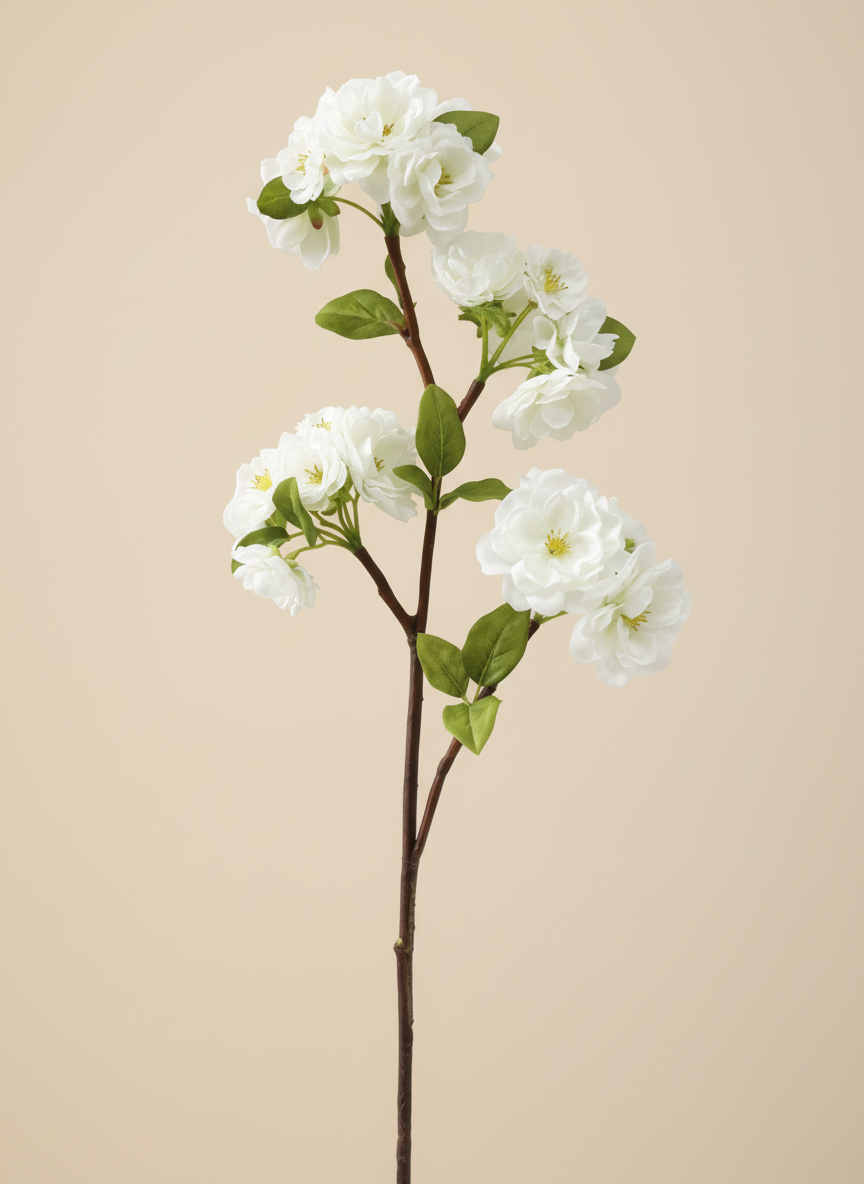 Peach Blossom Spray 28" - White