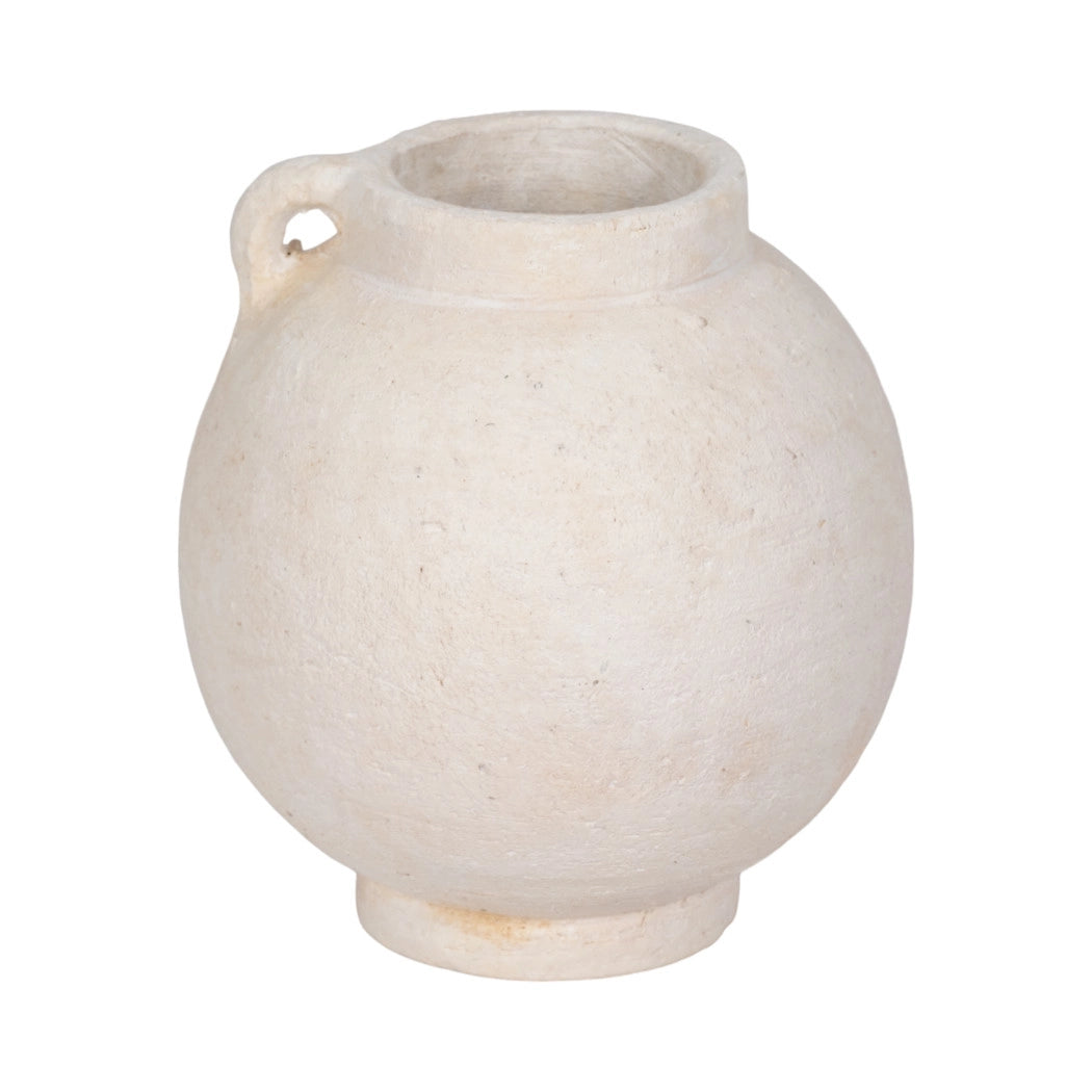 Luna White Ceramic Jug Vase (7")