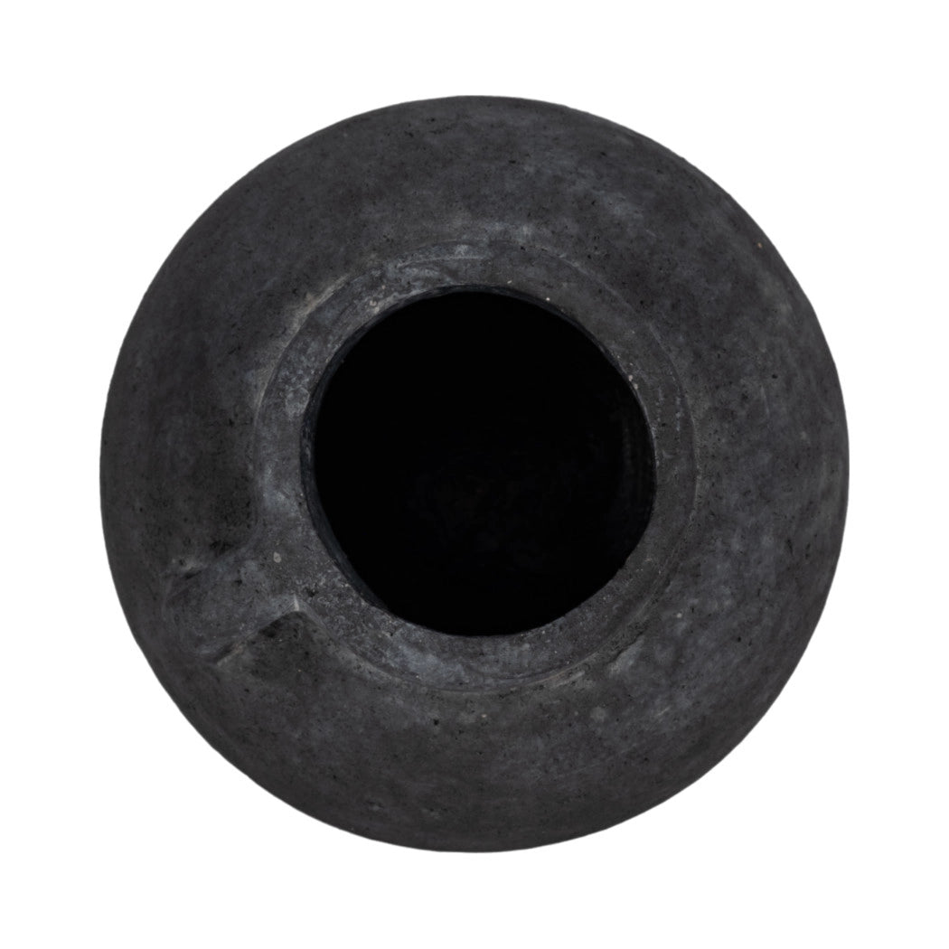 Luna Black Ceramic Abstract Vase (7")