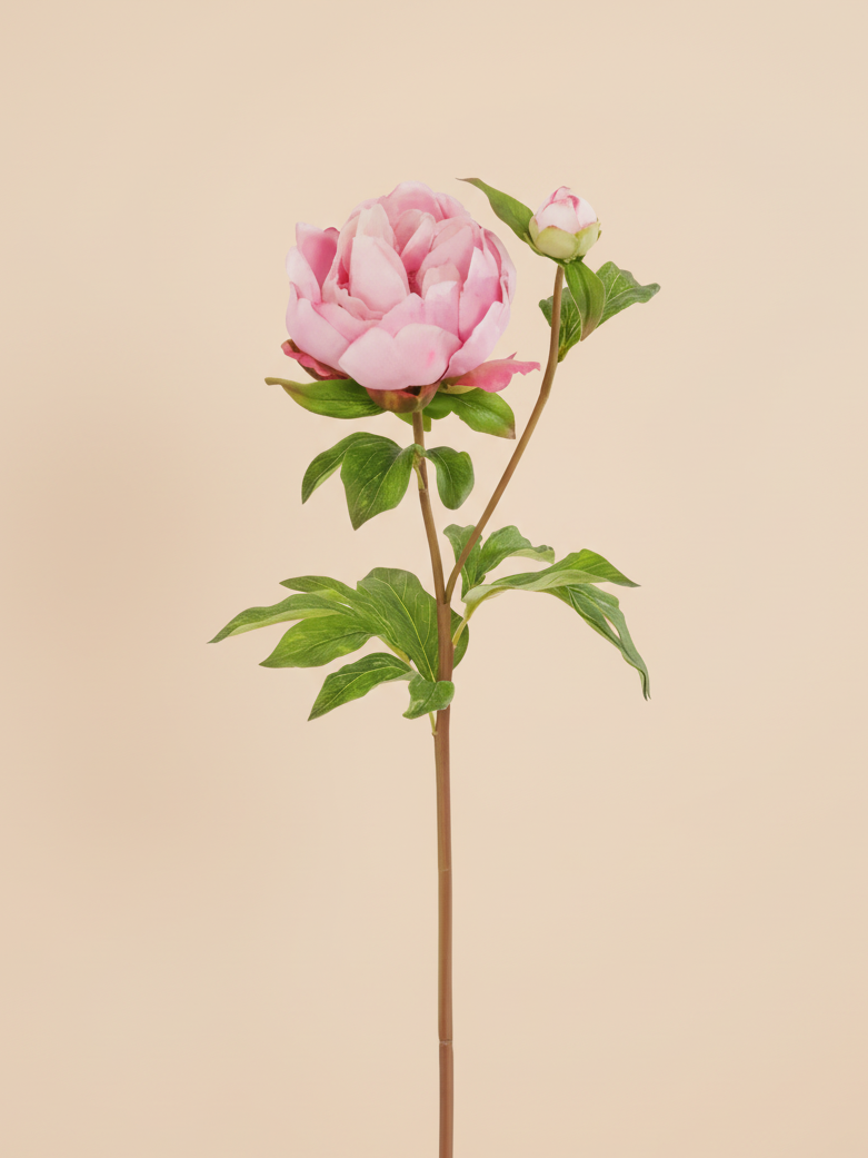 Real Touch Peony W/Bud 23" - Orchid