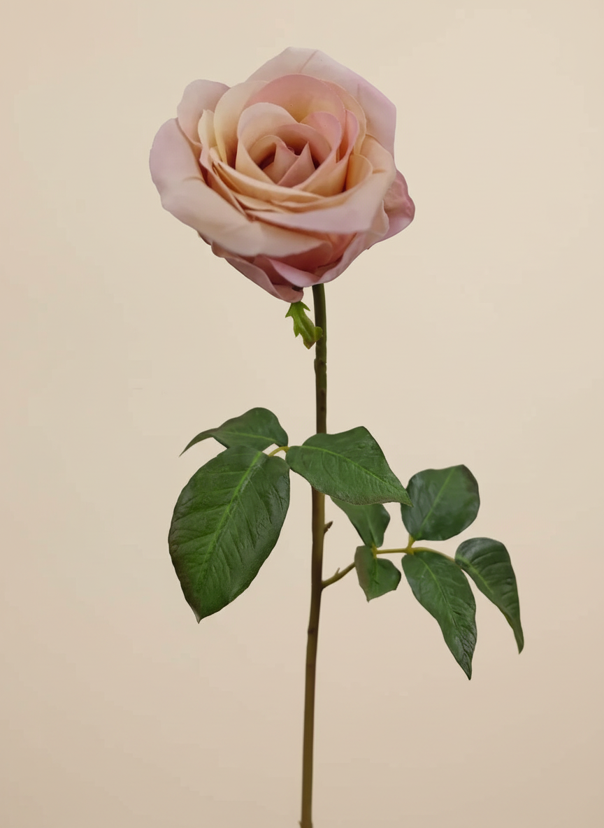 Real Touch Rose Juliet Bud 20.5" - Linen Peach