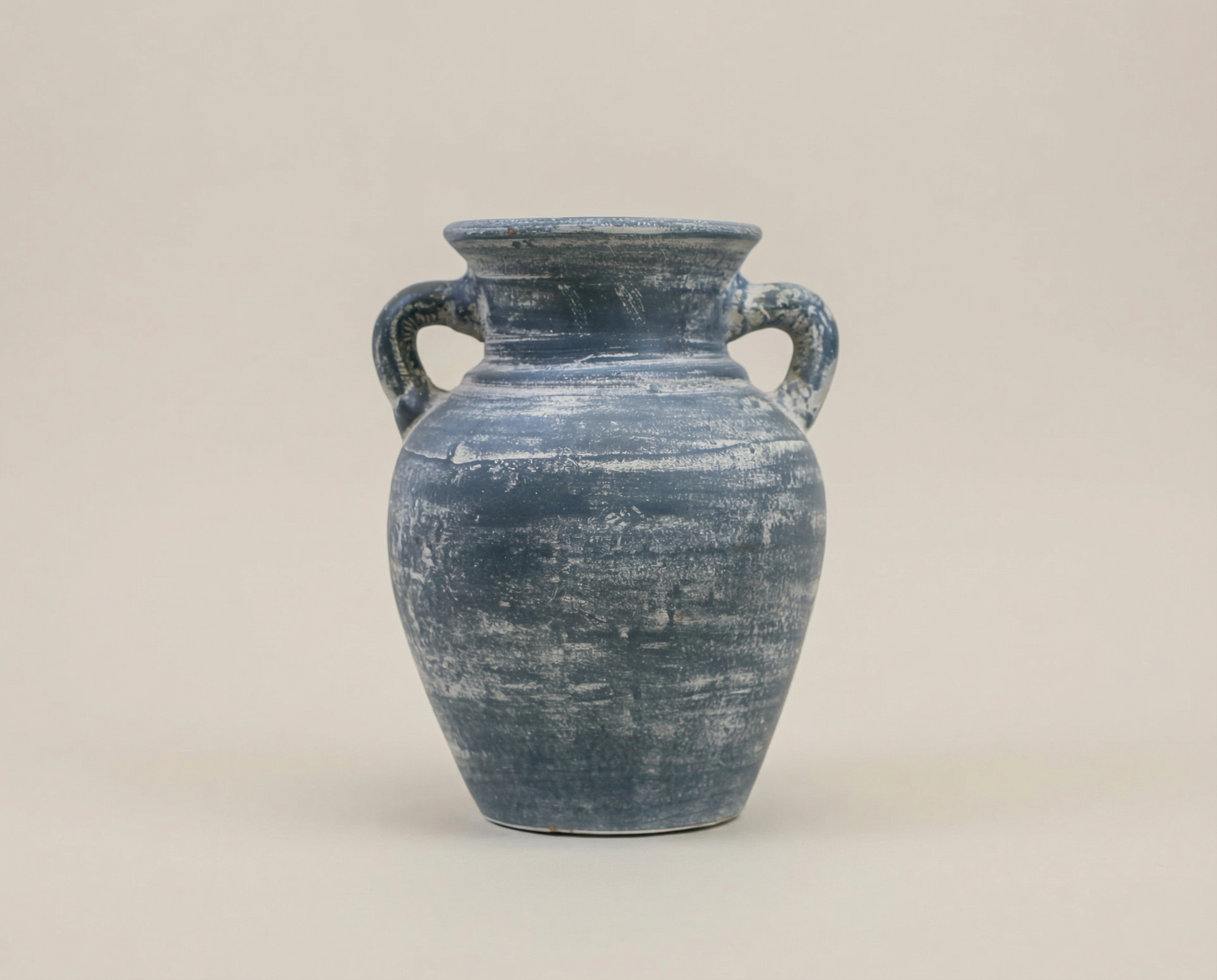 Harbor Blue Terracotta Handle Vase (9.5")