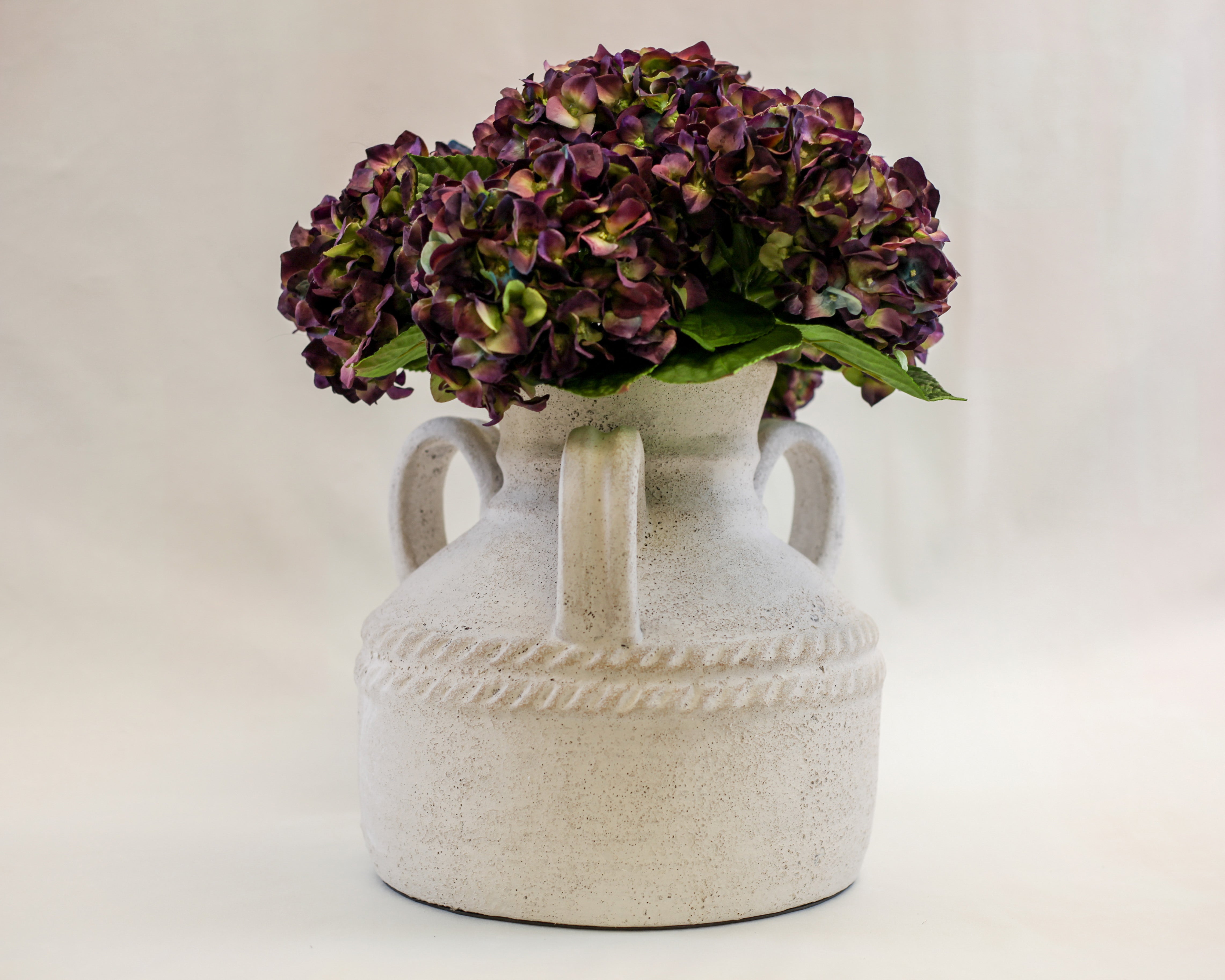 Atlas Ivory Terracotta Amphora Vase (12")