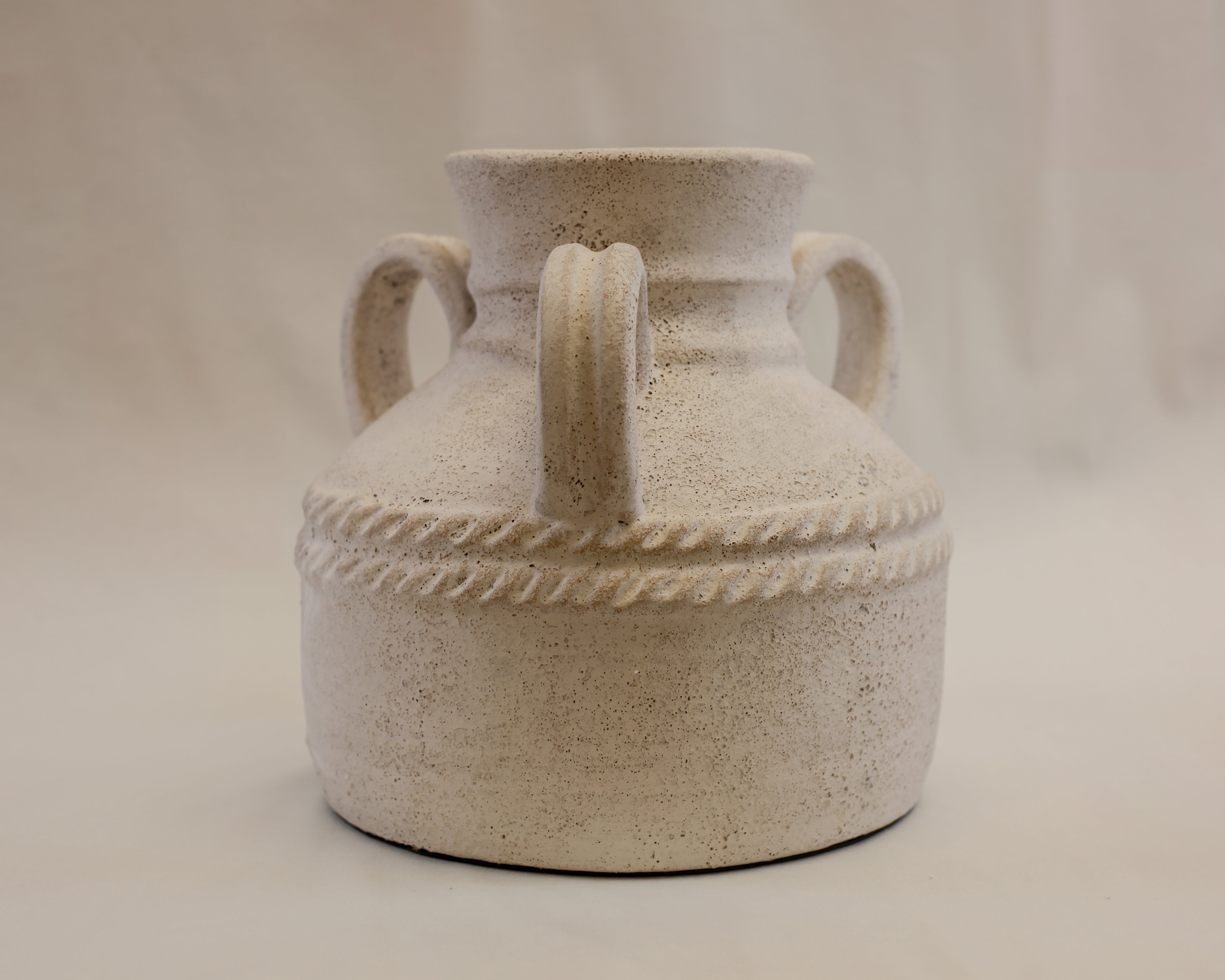 Atlas Ivory Terracotta Amphora Vase (12")