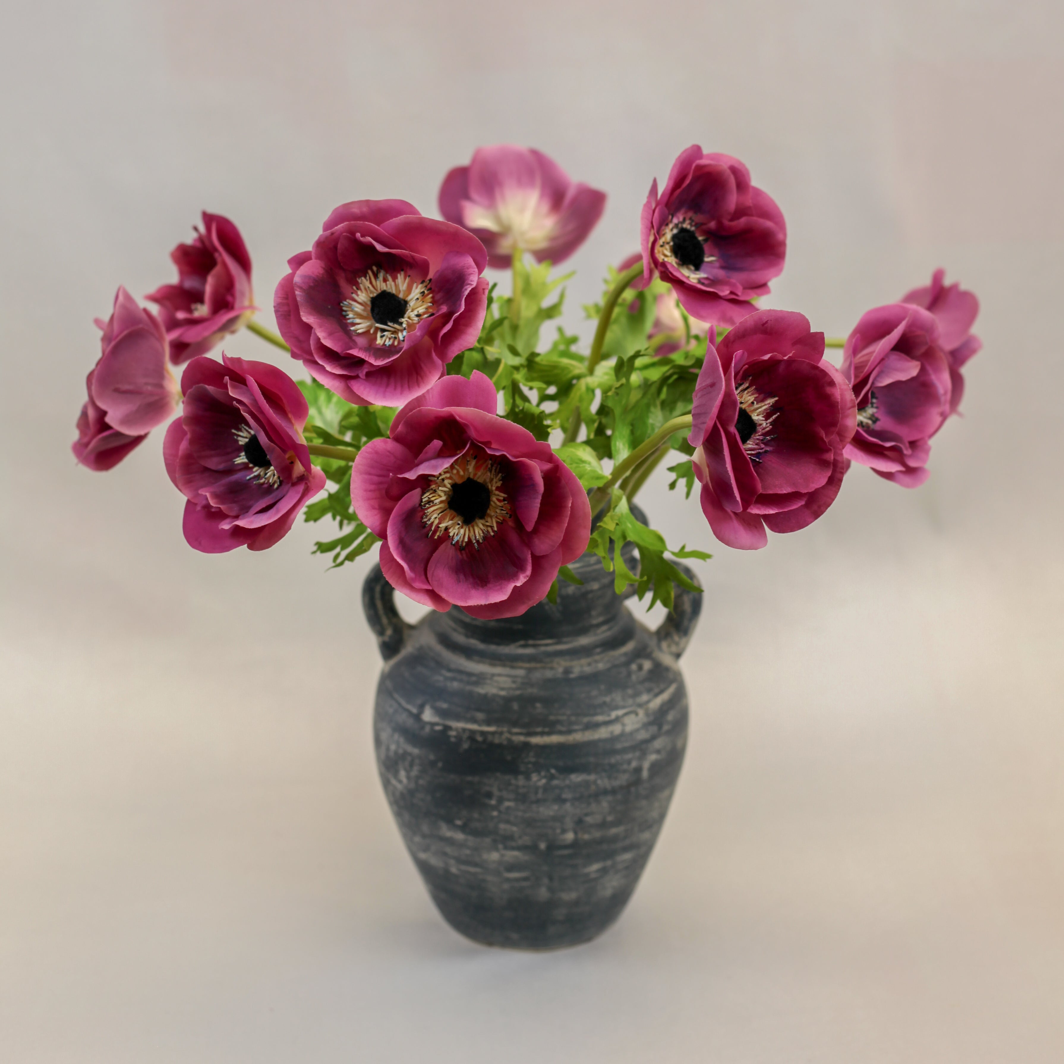 Harbor Blue Terracotta Handle Vase (9.5")