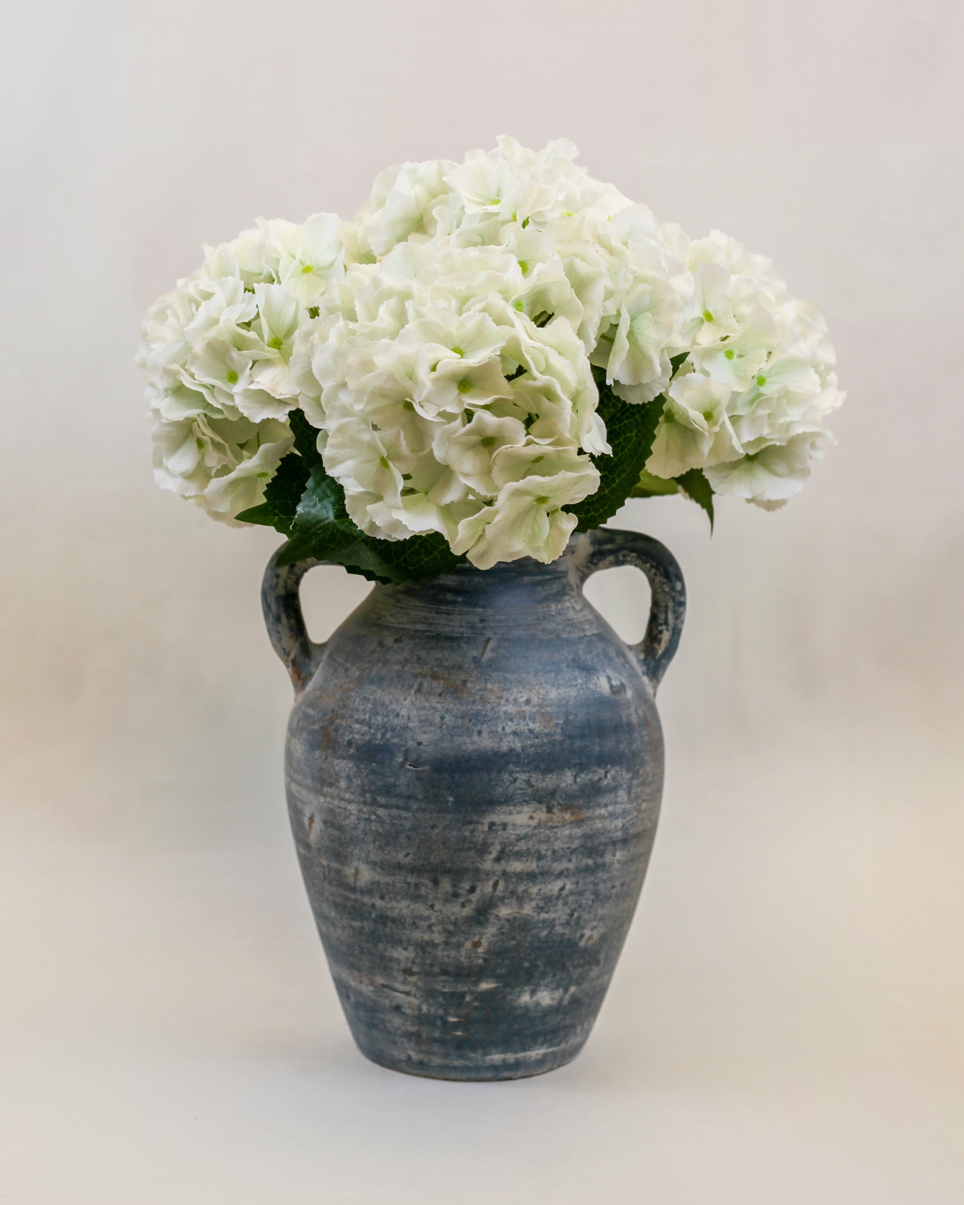Harbor Blue Terracotta Handle Vase (12.5")