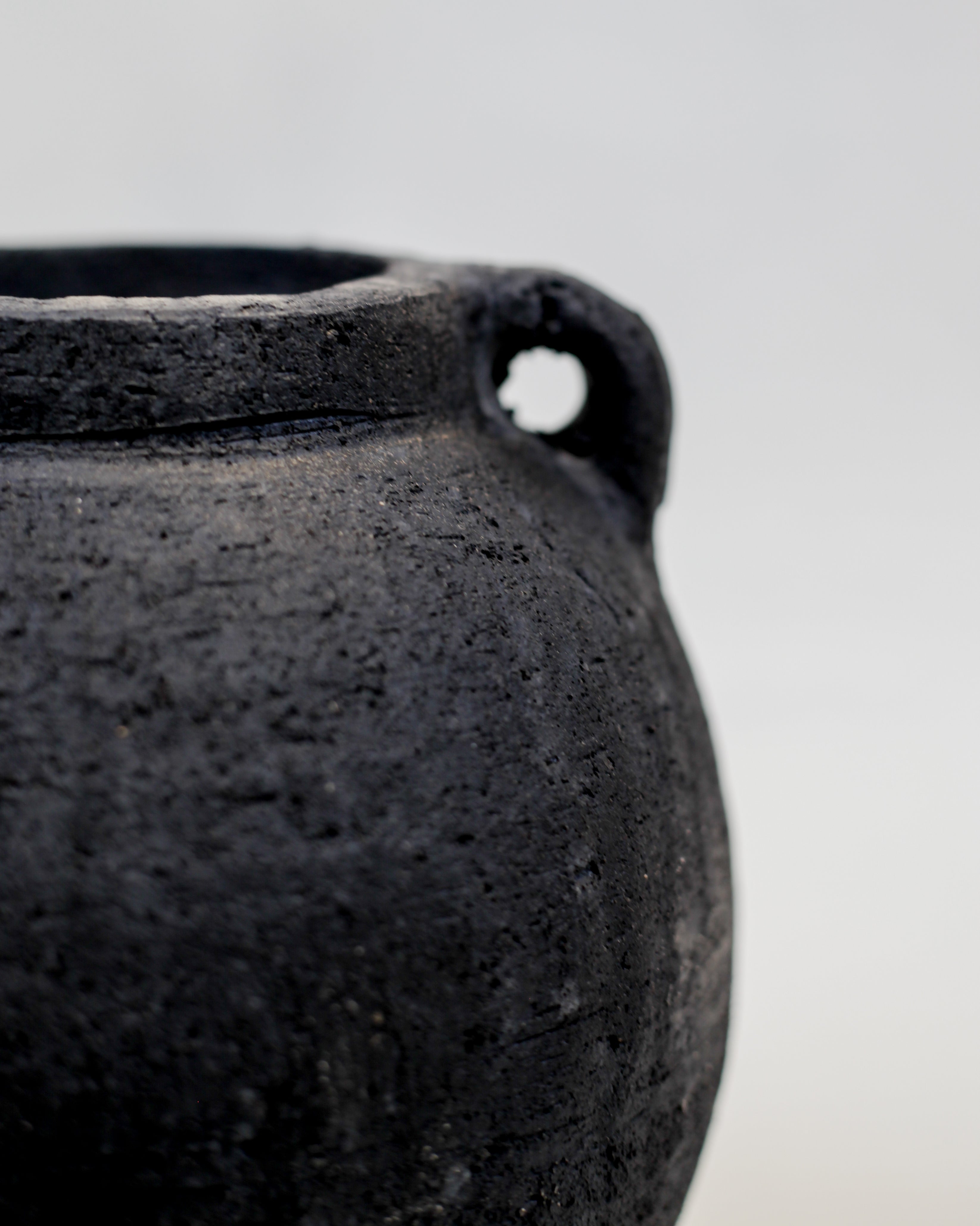 Luna Black Ceramic Abstract Vase (7")