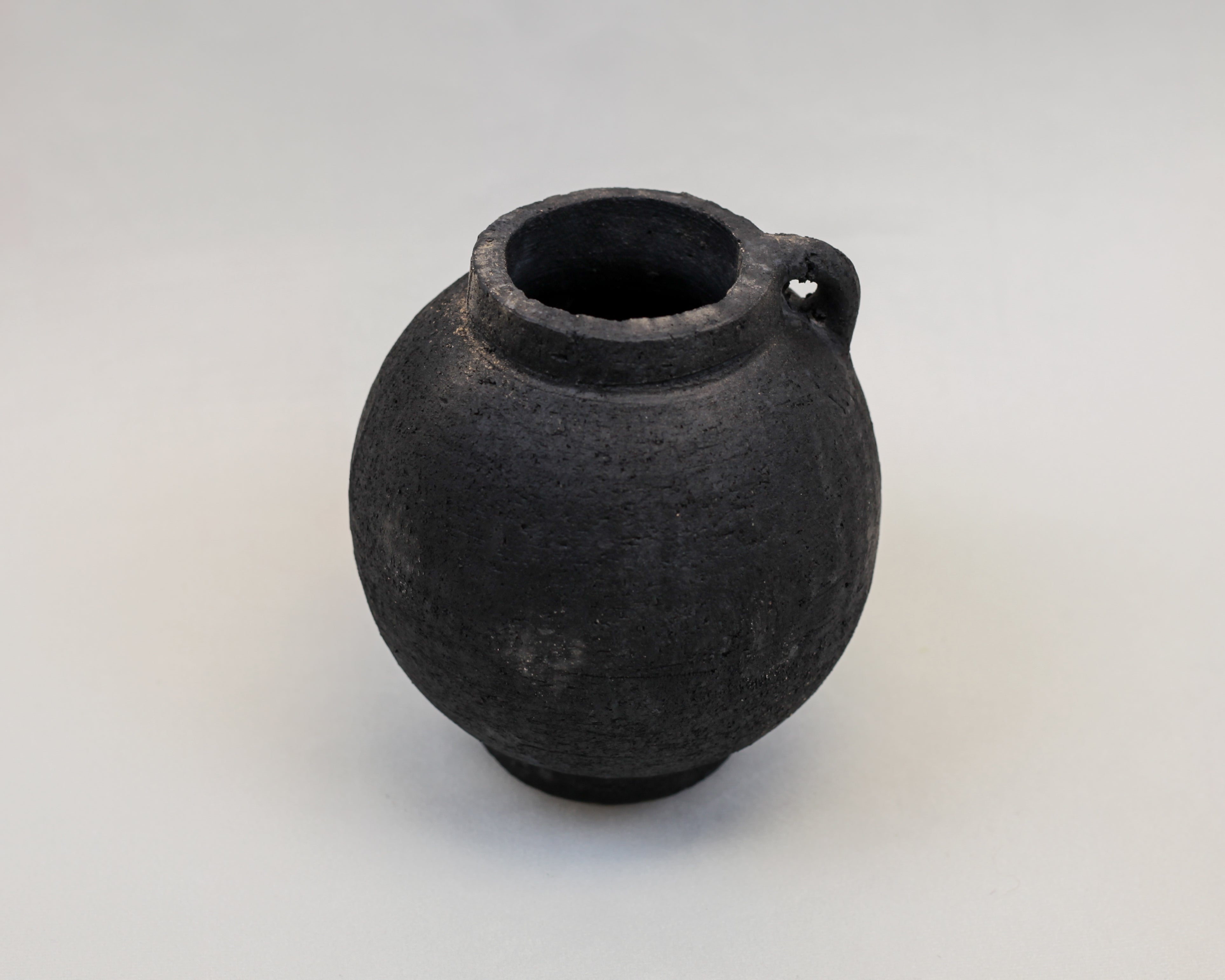 Luna Black Ceramic Abstract Vase (7")