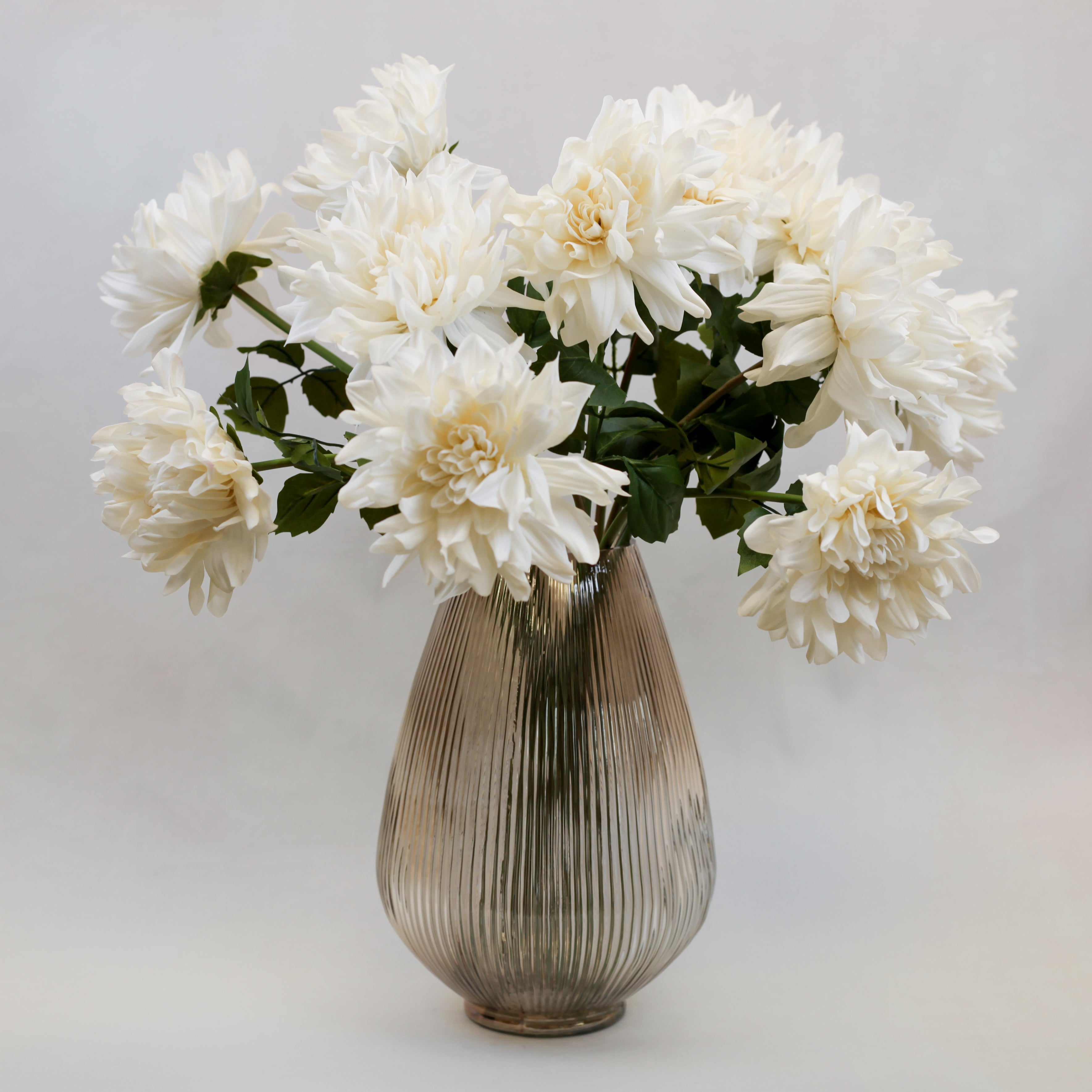 Ribbed Sand Teardrop Vase (12")