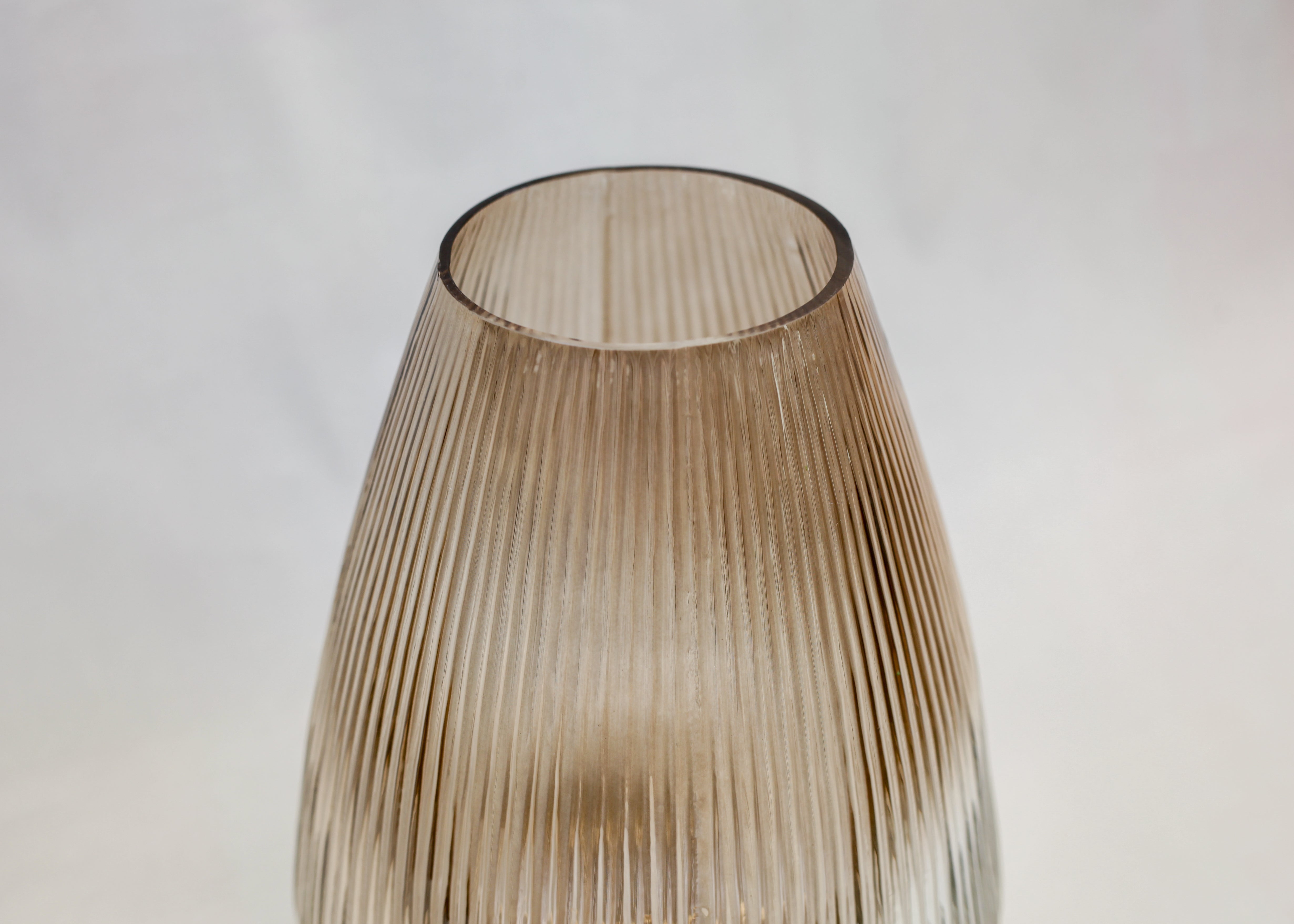 Ribbed Sand Teardrop Vase (9")