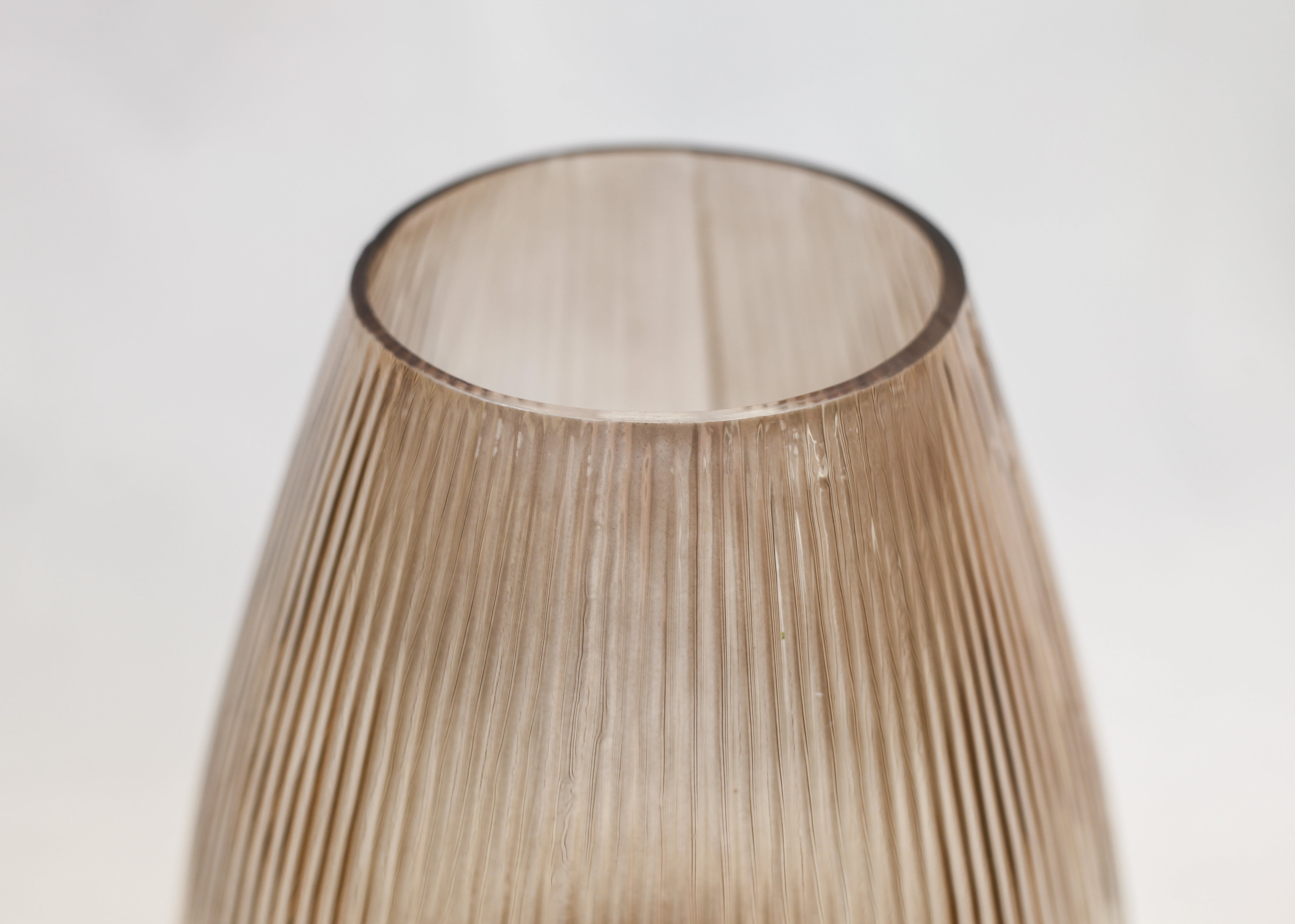 Ribbed Sand Teardrop Vase (9")