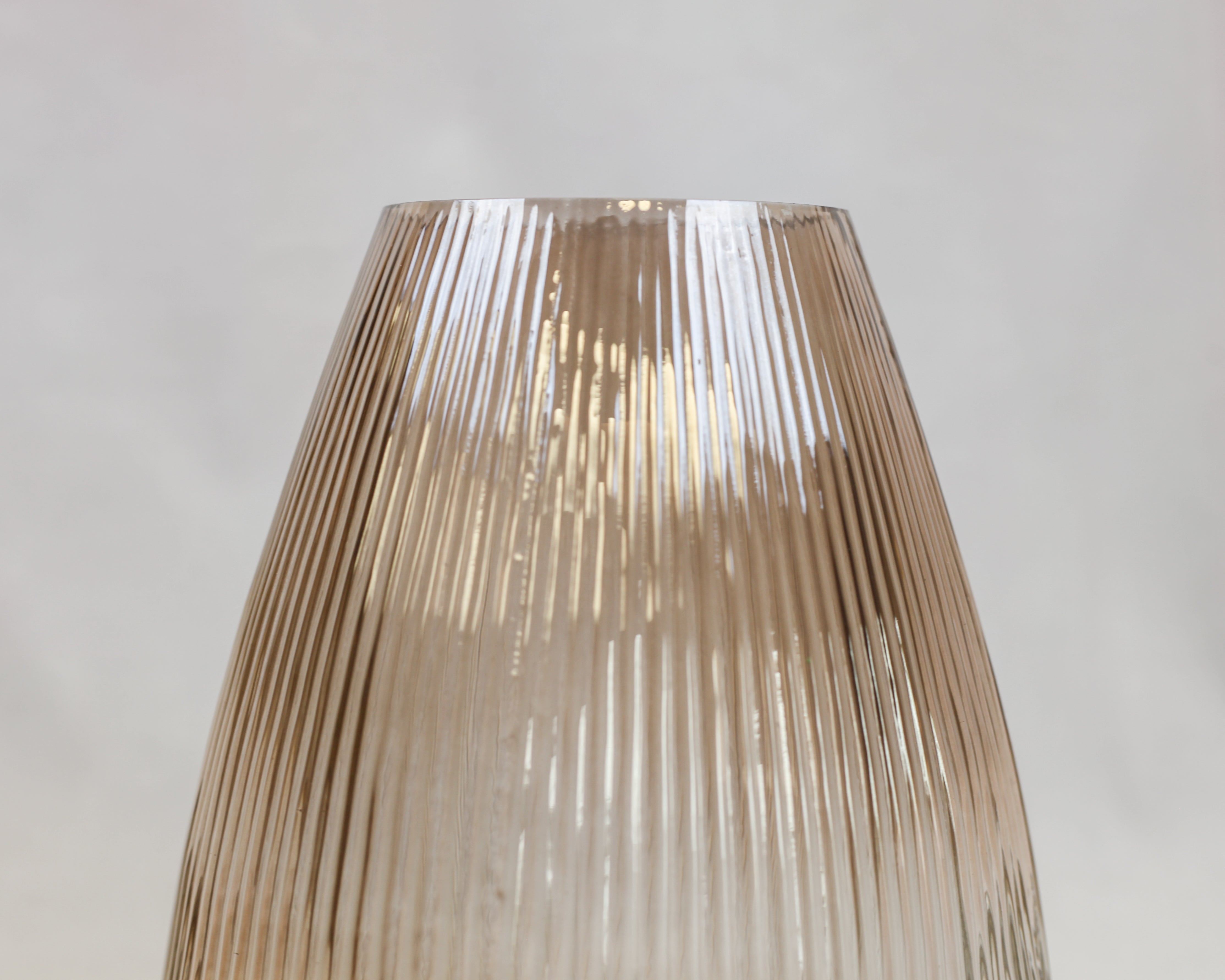 Ribbed Sand Teardrop Vase (12")