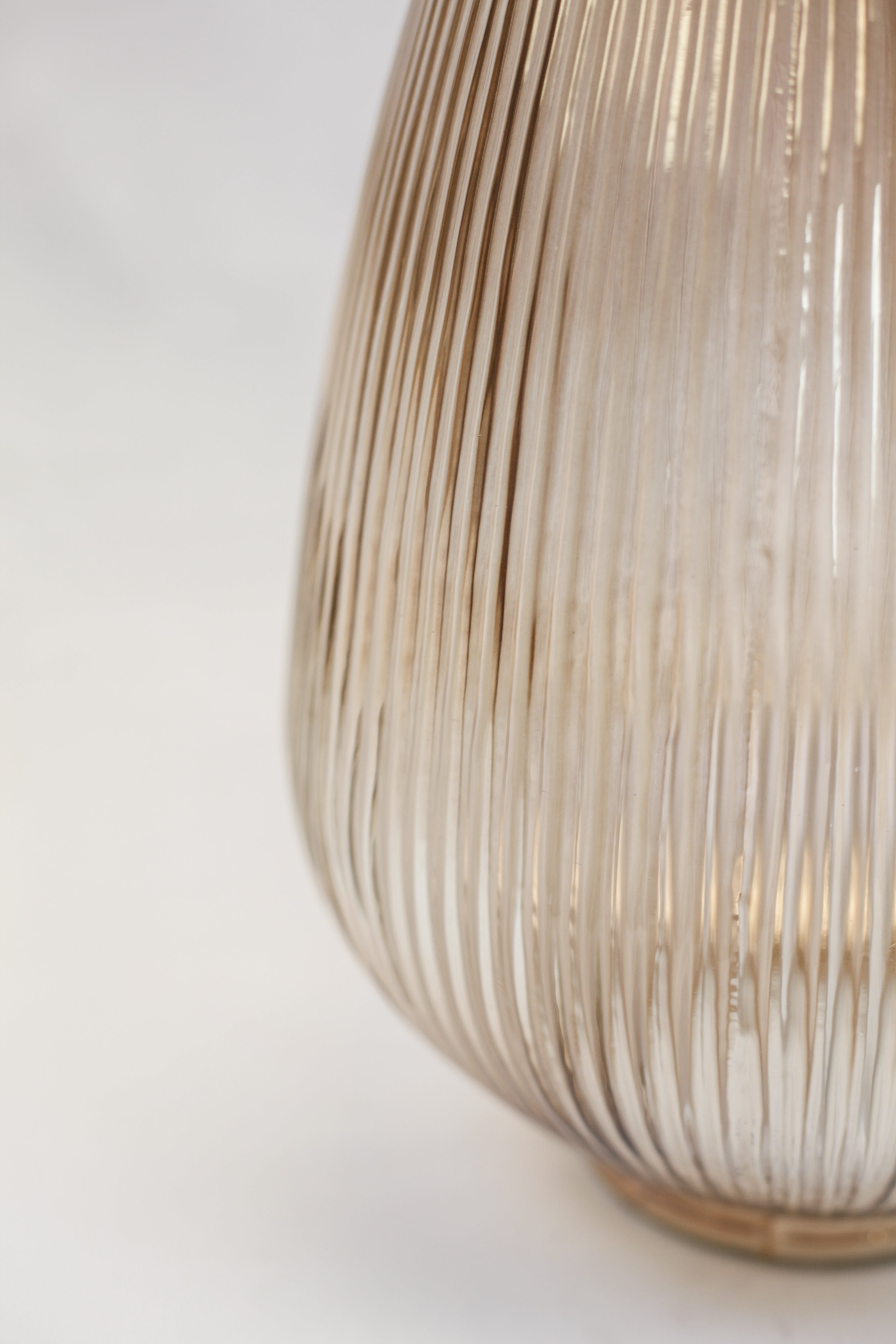Ribbed Sand Teardrop Vase (12")