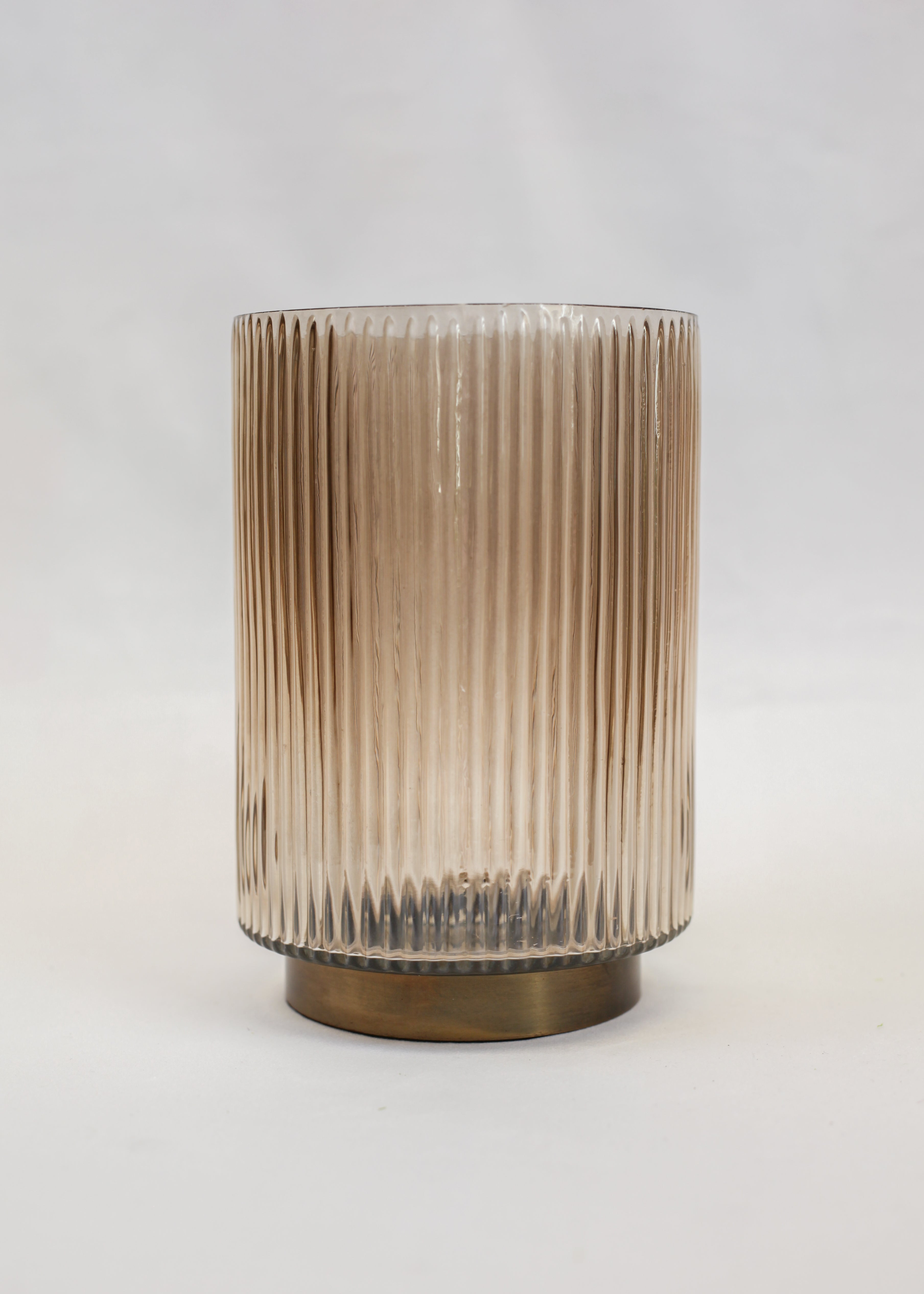 Ribbed Sand Glass Vase (8.5")