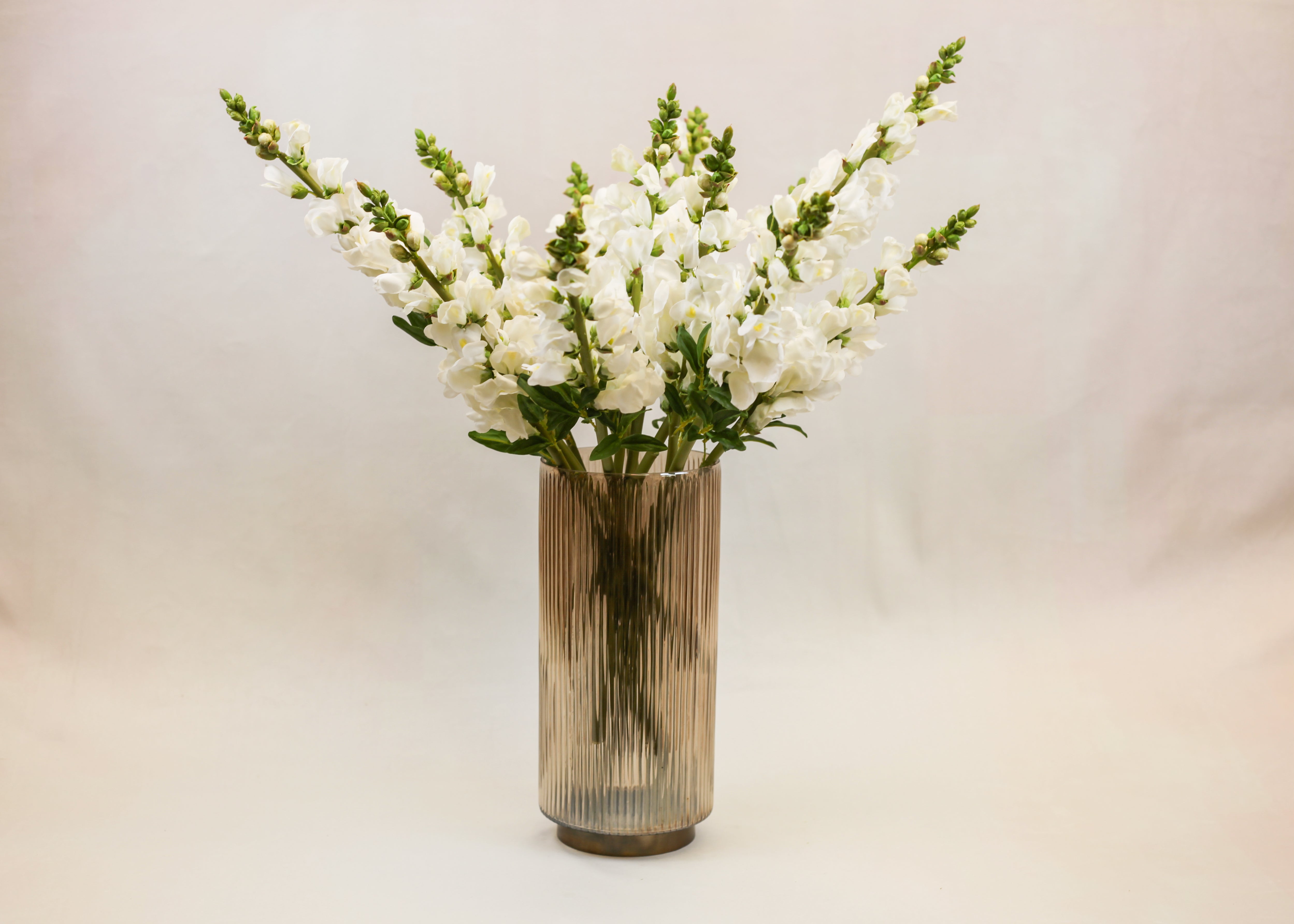 Ribbed Sand Glass Vase (12")
