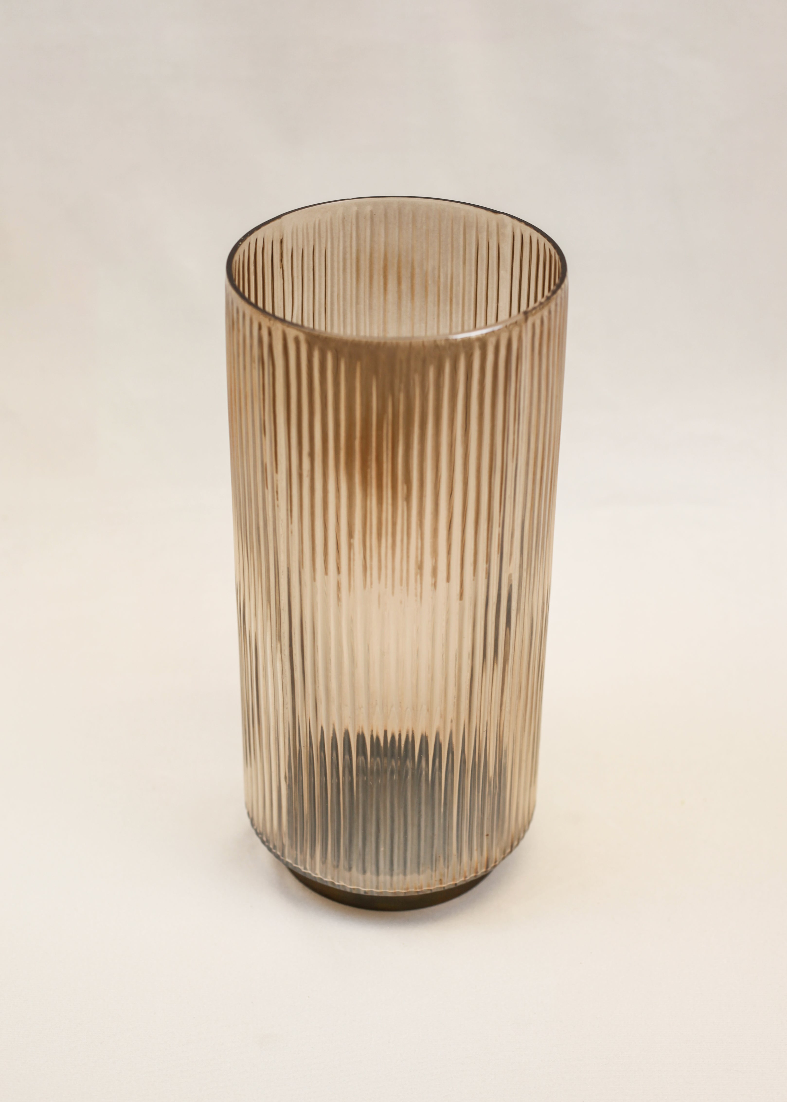 Ribbed Sand Glass Vase (12")