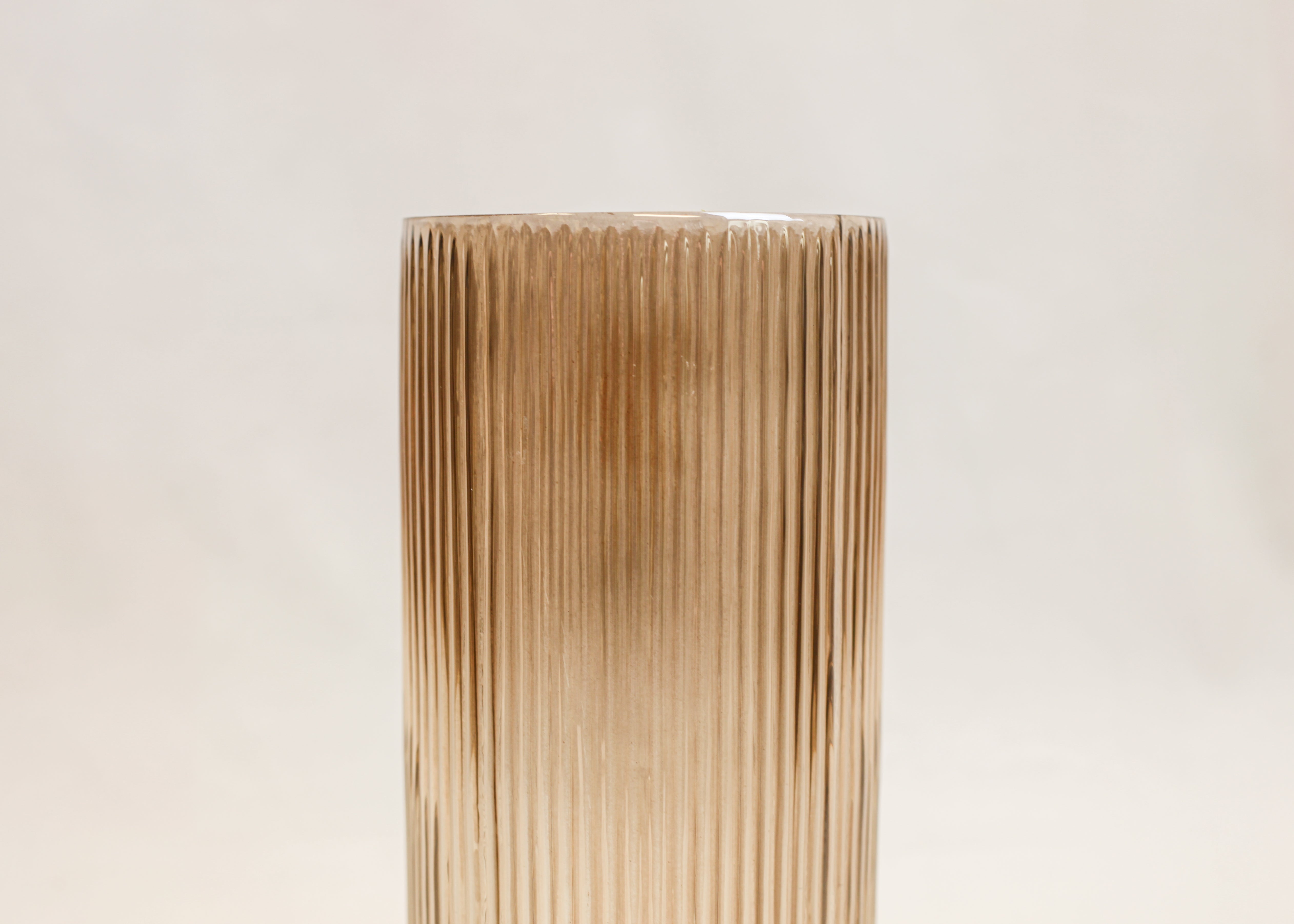 Ribbed Sand Glass Vase (12")