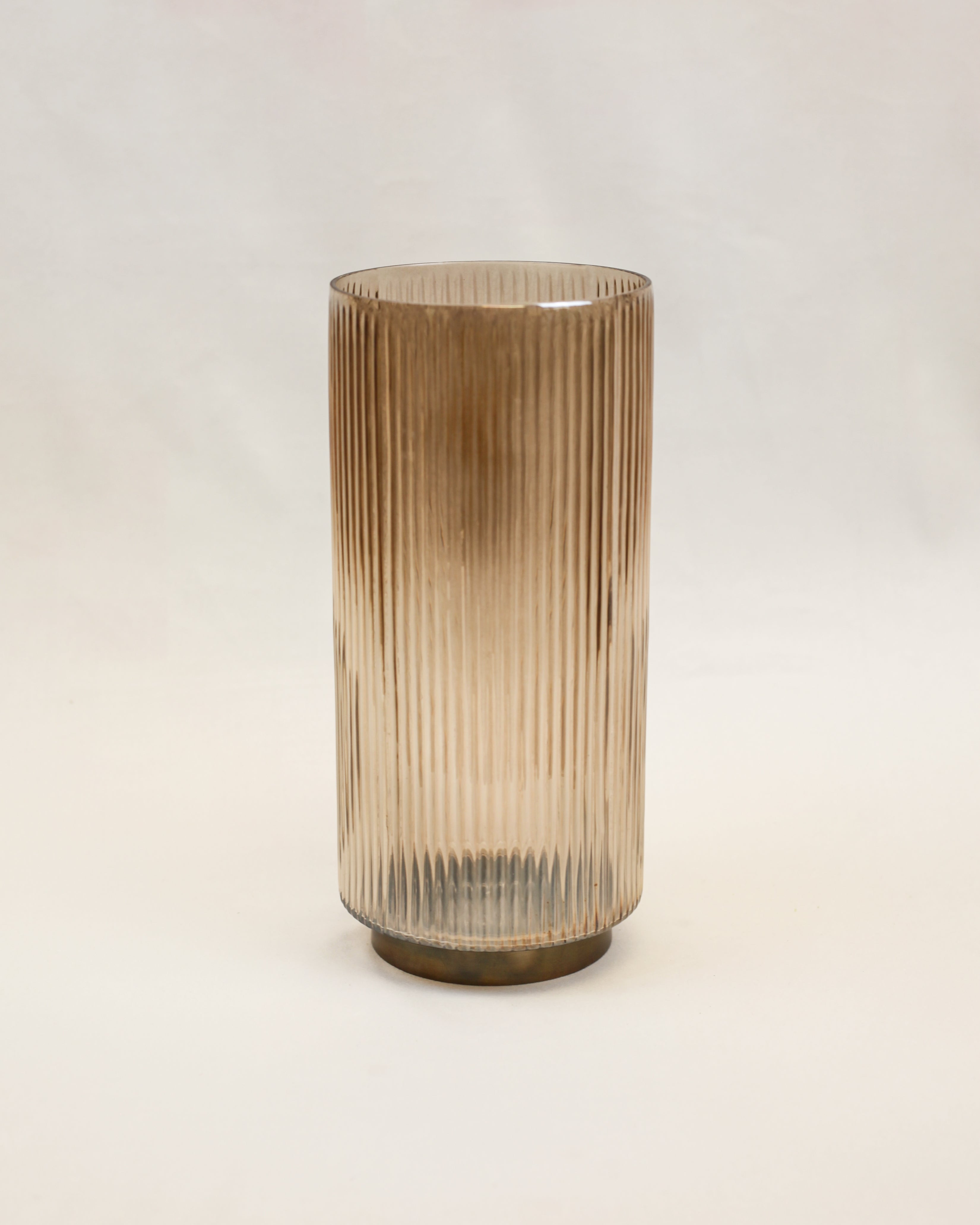 Ribbed Sand Glass Vase (12")