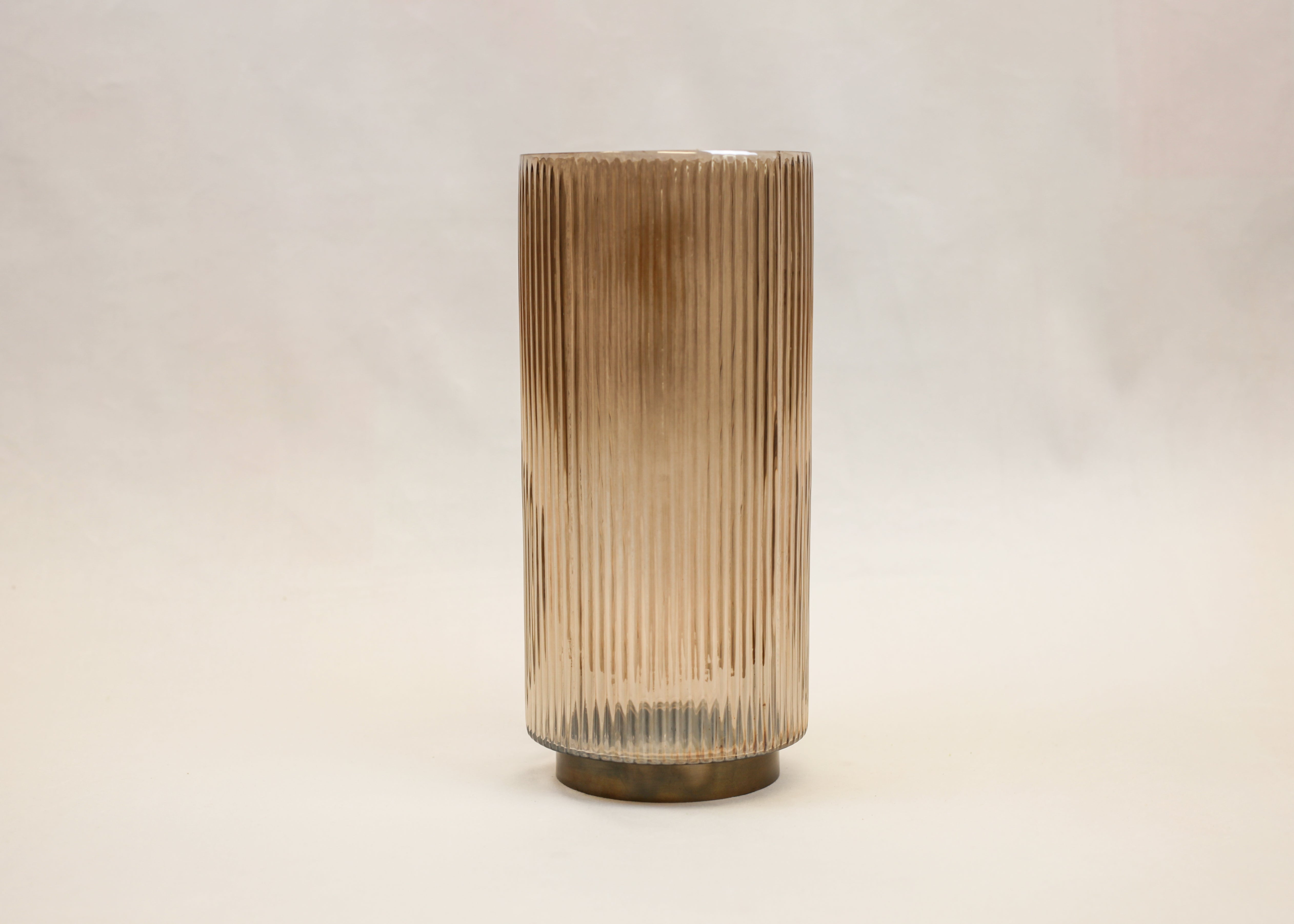 Ribbed Sand Glass Vase (12")