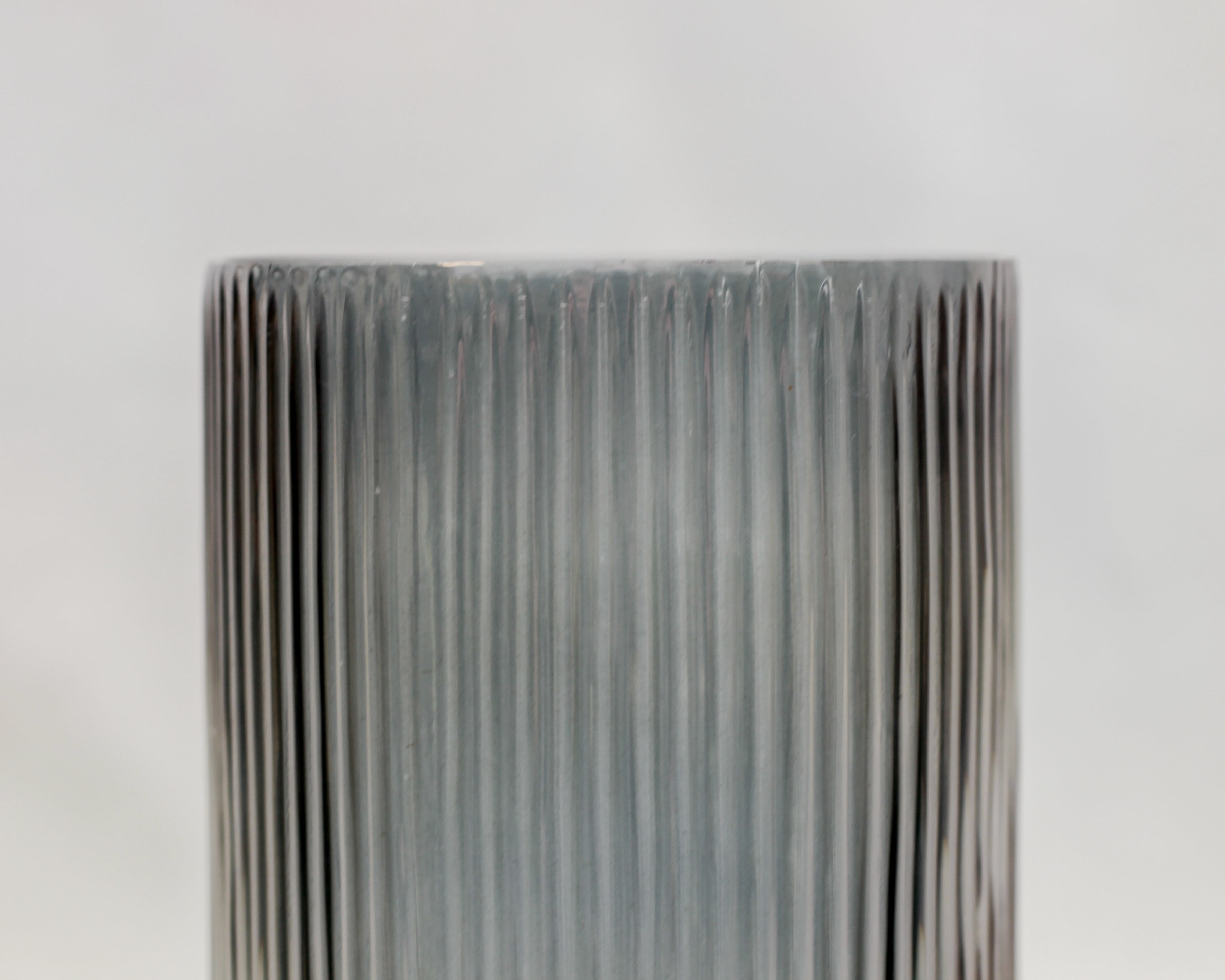 Ribbed Smoke Glass Vase (12")