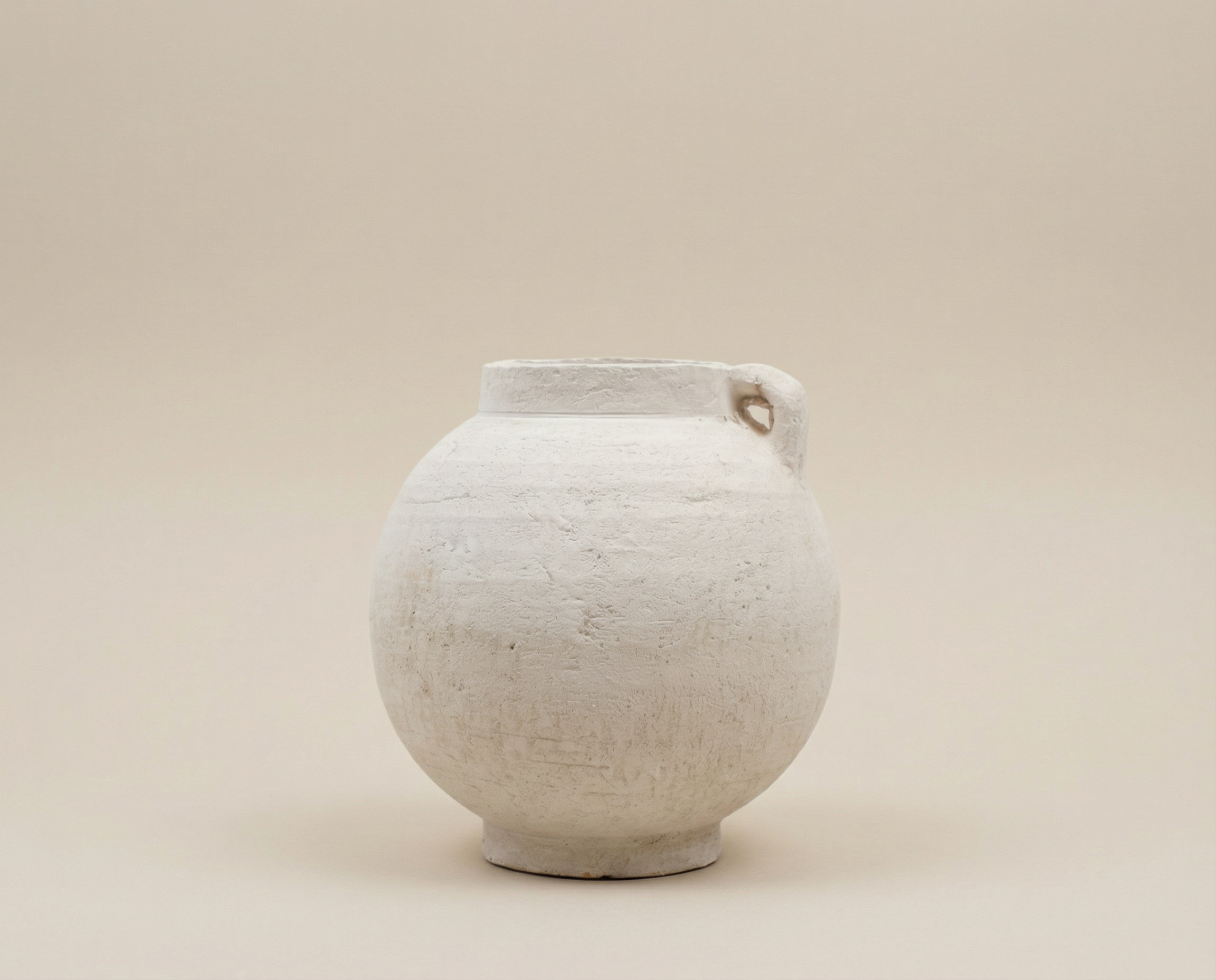 Luna White Ceramic Jug Vase (7")