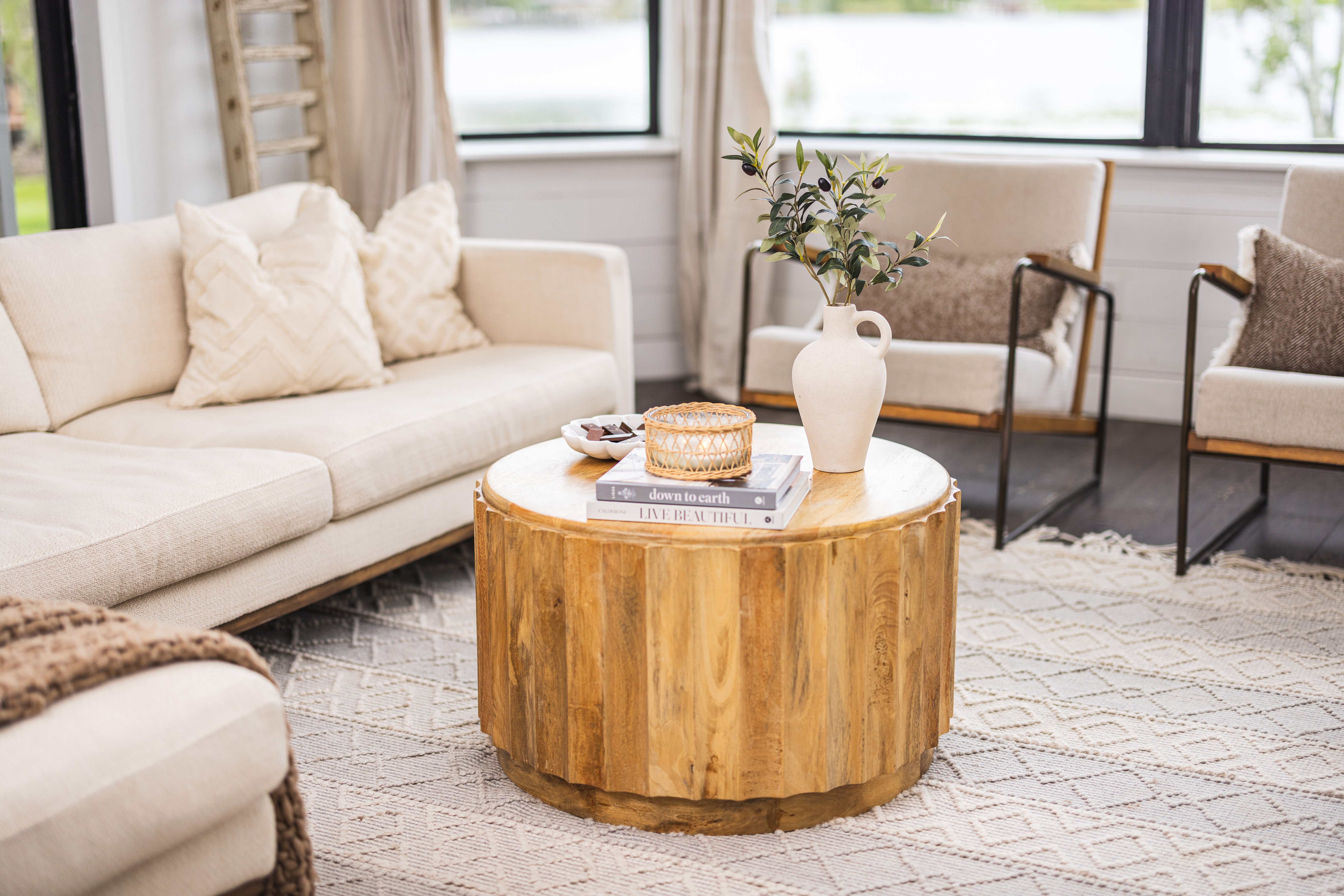 Coastal Olive- Sandy White