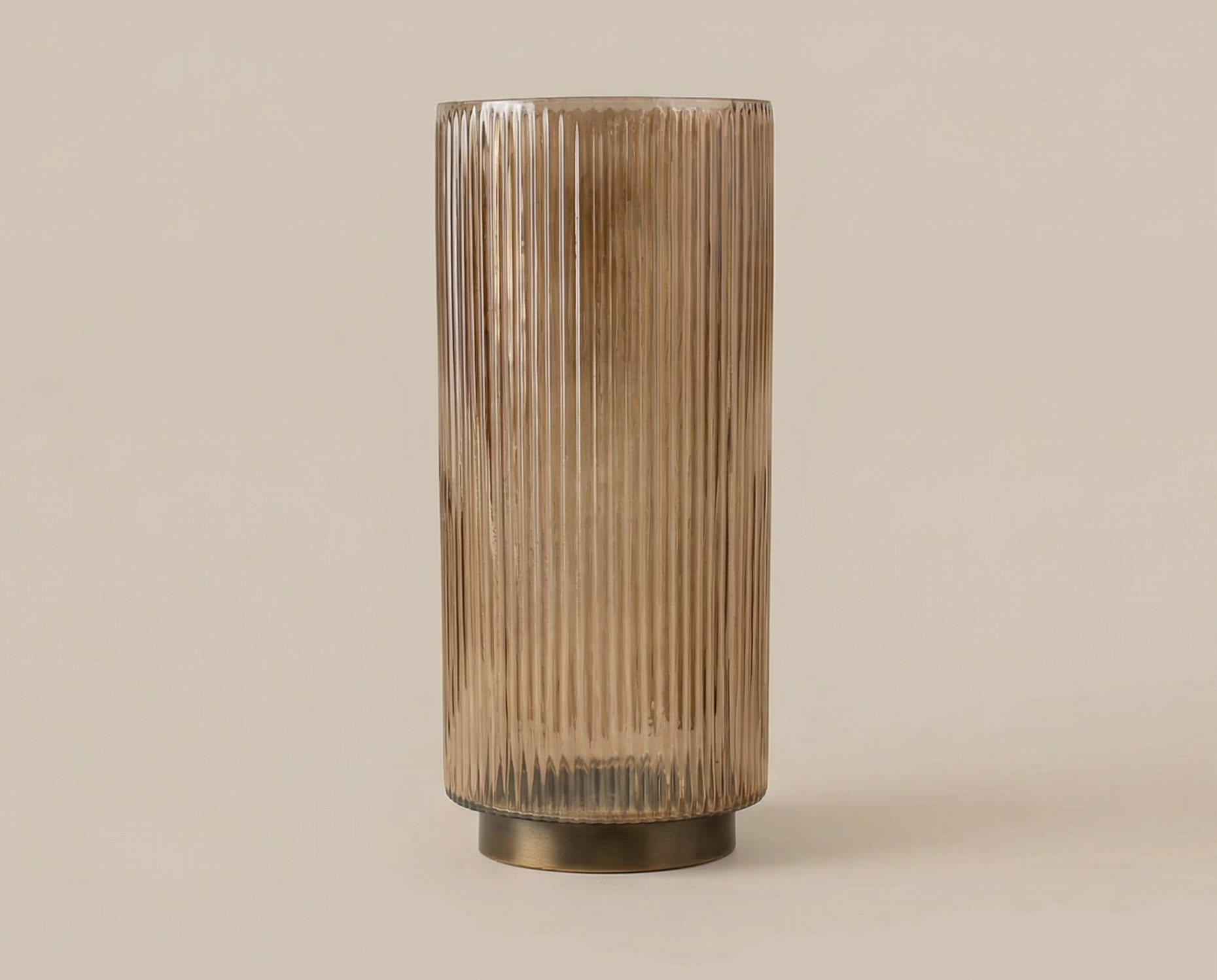 Ribbed Sand Glass Vase (12")