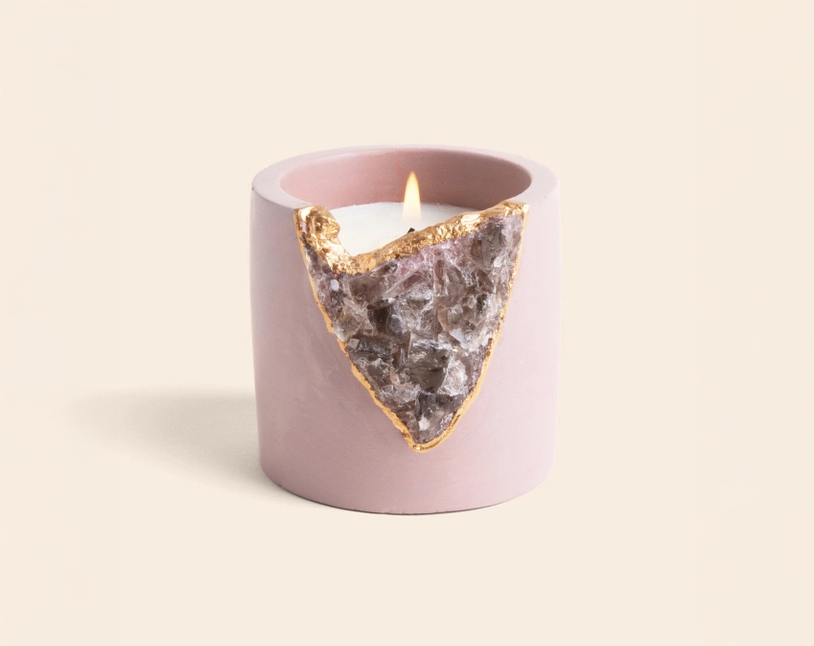 Wildflowers Geode Candle